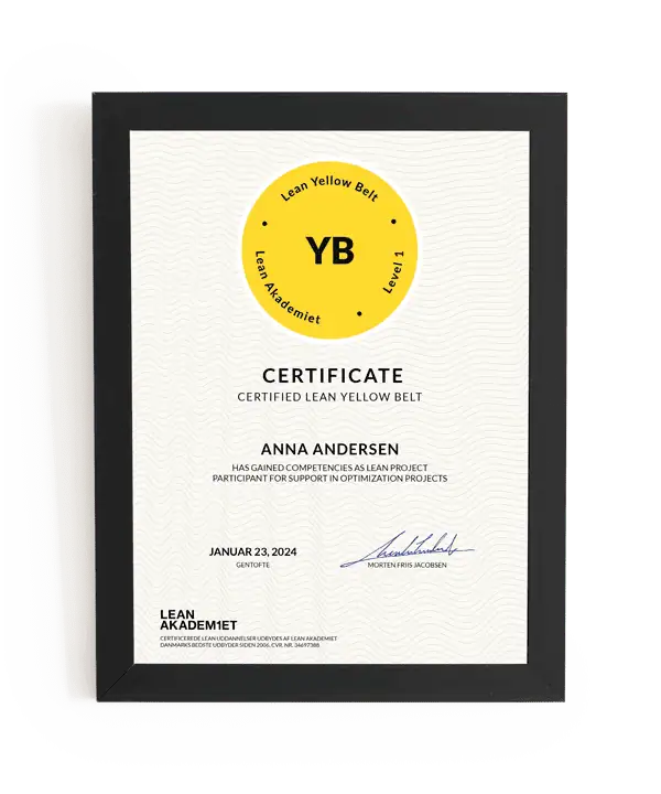 Lean Yellow Belt - bevis
