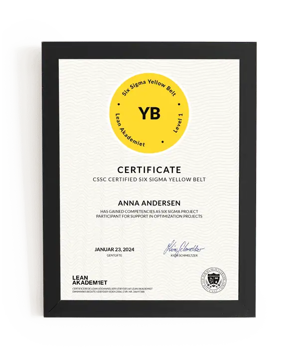 Six Sigma Yellow Belt - bevis